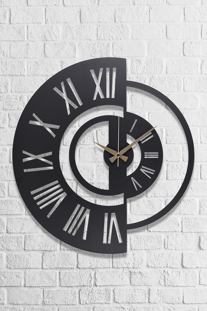 Metal Large Wall Clock Black or Gold or White Choose Color Etsy