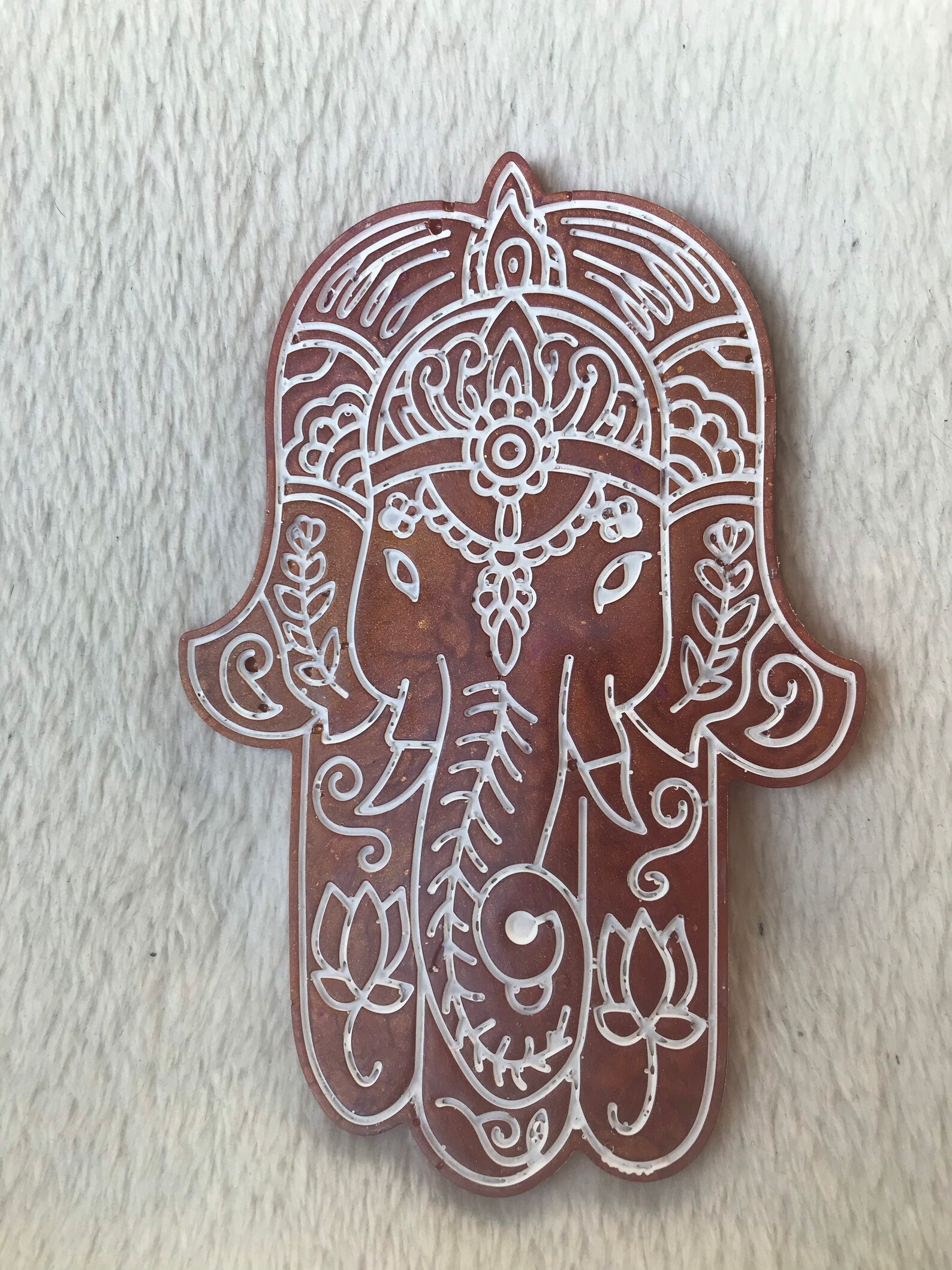 Handmade resin elephant hamsa hand Etsy