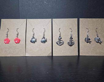 Vacation Earrings - Mermaids, shells, and floral
