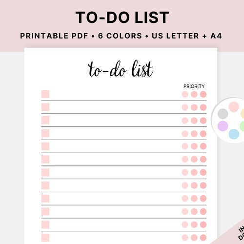 Printable Master to Do List - Etsy