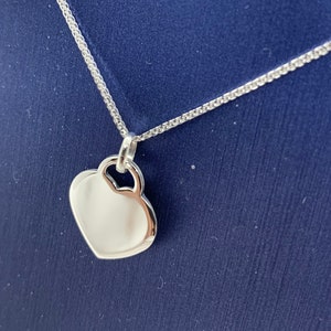 14k Solid White Gold Heart pendant/charm Minimalist Necklace with Wheat chain Heart charm 4 charm bracelet 14K Heart Pendant free engraving