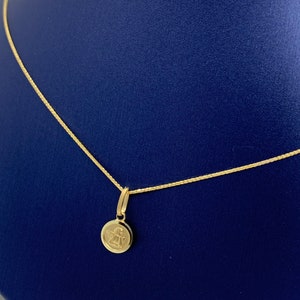Guardian Angel Pendant 14k Gold Charm,14k Yellow Gold Wheat Necklace, Gold Guardian Angel/Cherub Necklace with Wheat chain 16&quot;, 18&quot;, 20&quot;