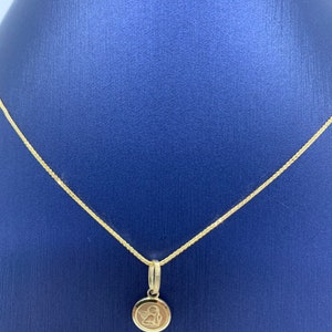 14k Gold Guardian Angel Necklace: Solid Yellow Gold Wheat Chain afbeelding 6