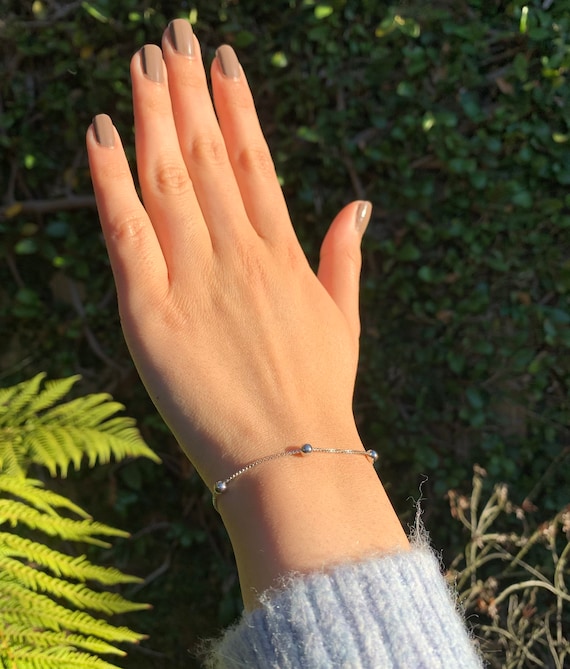 Friendship Bolo Bracelet with Round Beads Adjustable Length Rhodium on Sterling Silver Friendship Bolo Bracelet with Round Beads Adjustable Length Rhodium on Sterling Silver