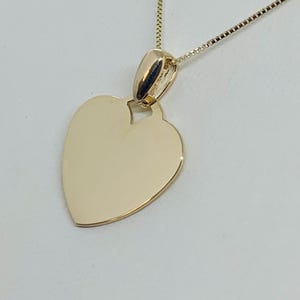 14k Solid Gold Heart Pendant Necklace, Minimalist Charm Bracelet Pendant, Free Engraving