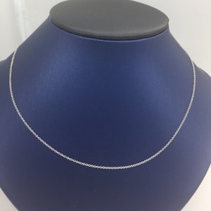 14k White Gold Rolo Link Chain: Minimalist Pendant Necklace