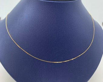 14k Solid Gold Box Chain Women's Minimalist Box Chain/ Women's Necklace 16" 18" 20" 22" & 24"