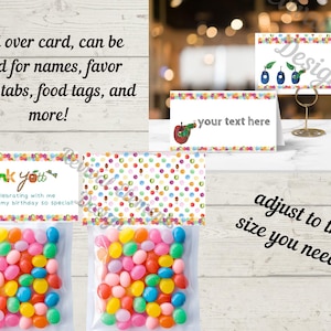 Hungry Caterpillar food cards/Treat Bag Topper Label Template - Digital Download
