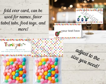 Hungry Caterpillar food cards/Treat Bag Topper Label Template - Digital Download