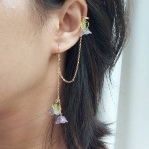 Asymmetric Flower Bead Earring in Gold or Silver | No piercing mix-and-match earrings; SOLD SINGLY!