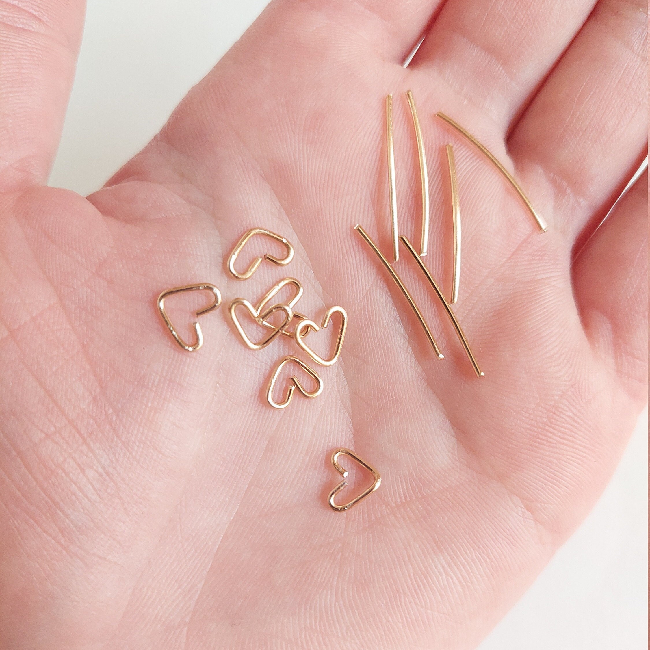 Minimalist Gold Heart Chain Necklace // Interlocking Hearts Etsy