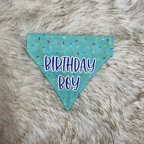 Birthday Boy Dog Bandana Over the Collar Dog Bandana Custom Etsy