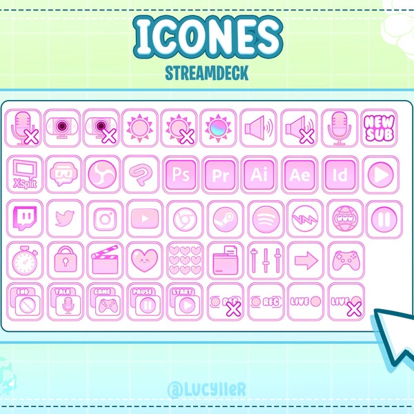 Iconen / streamdeck apps twitch discord roze