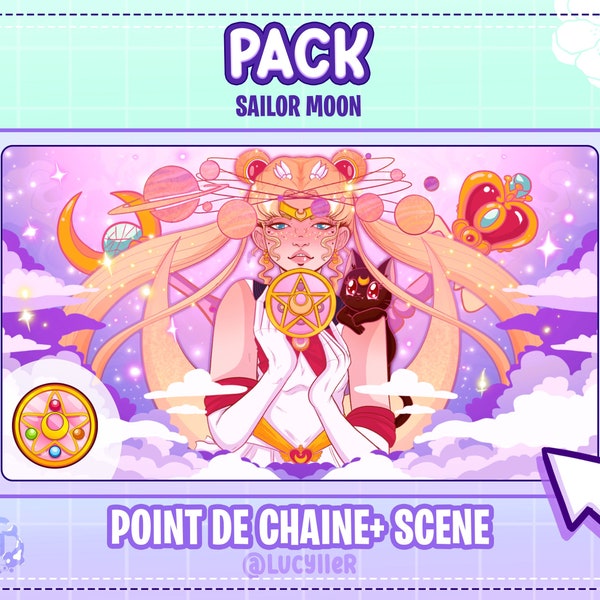 Pack Sailor Moon scene + Twitch channel point / discord emote