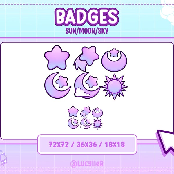 Badges twitch Lune et Soleil