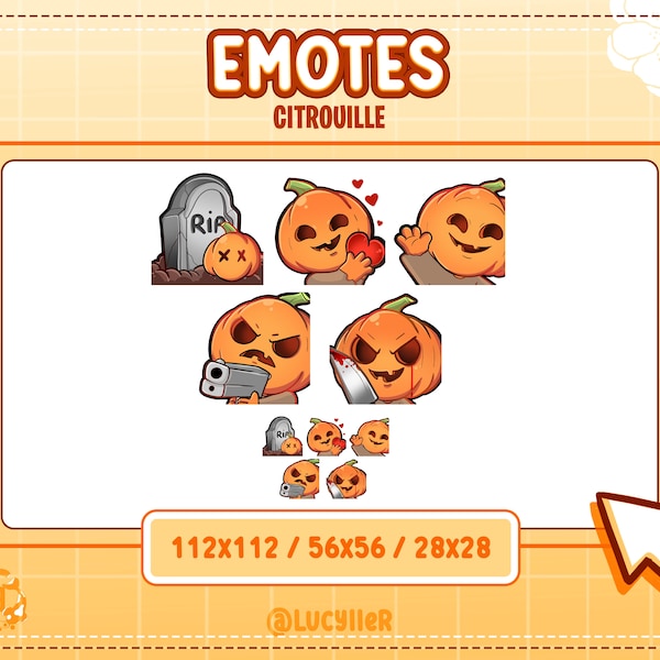 Emotes twitch kick discord halloween homme/femme citrouille