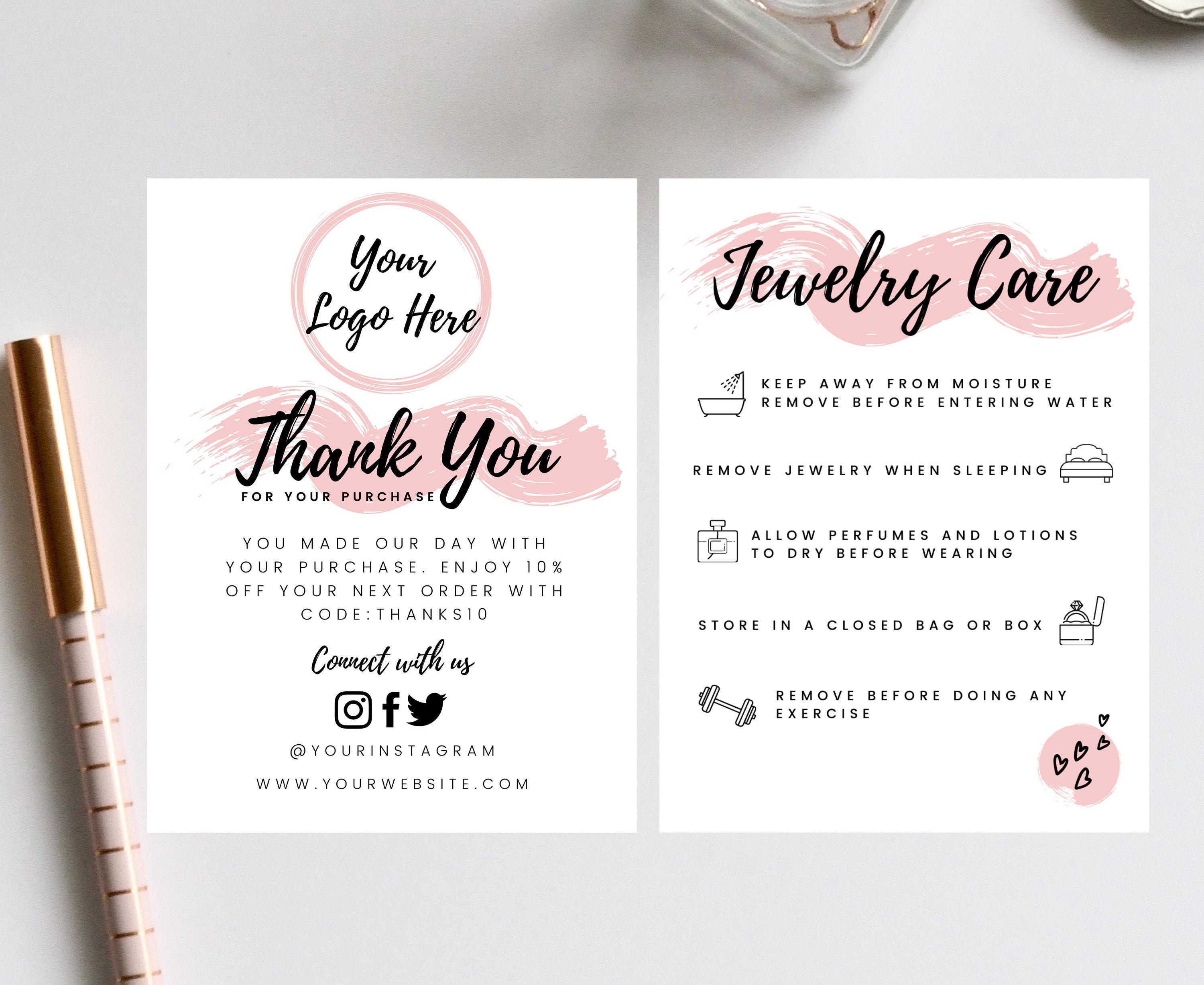 Free Printable Jewelry Care Card Ubicaciondepersonas cdmx gob mx