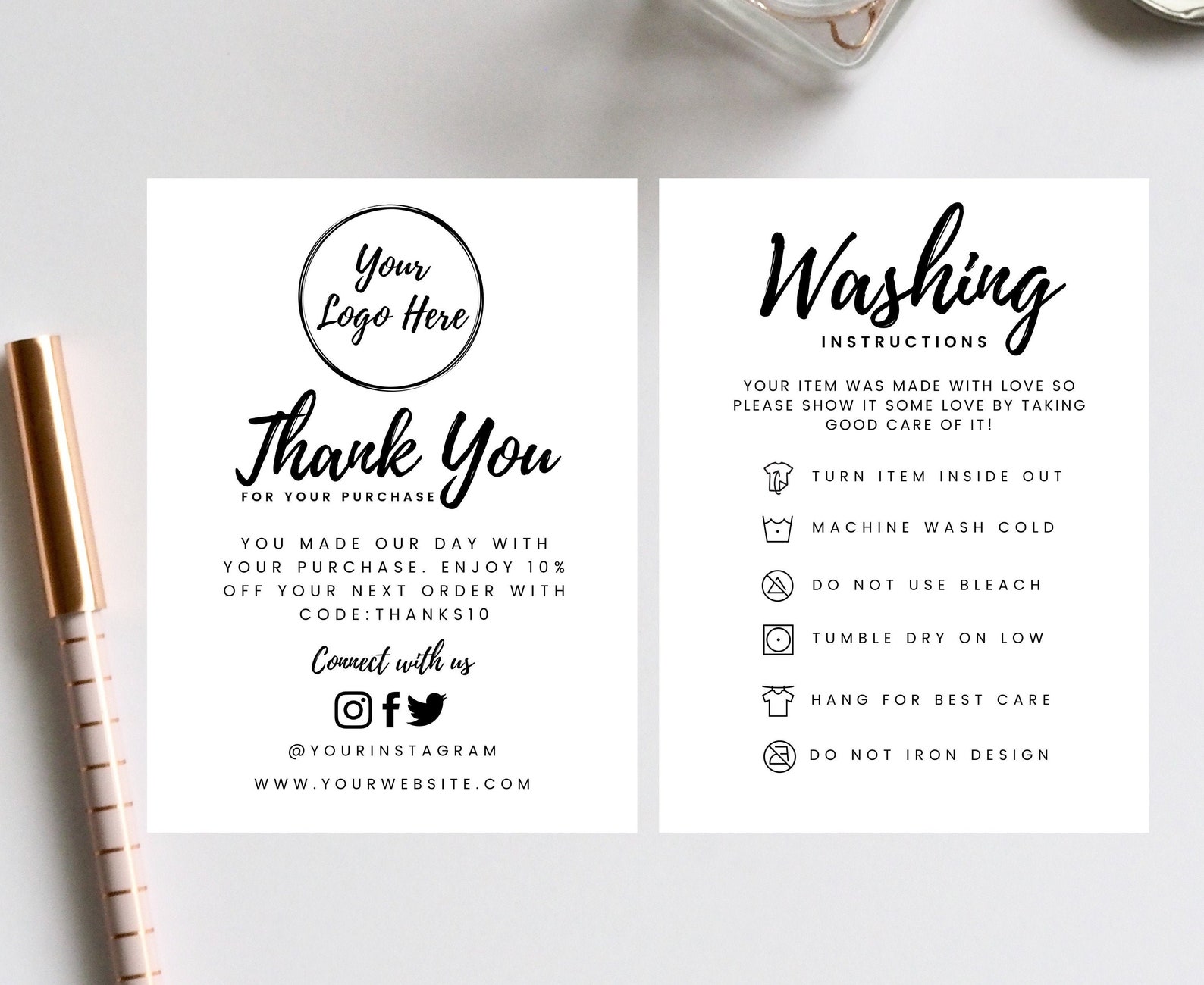 Editable Washing Instructions Printable Washing Instructions Etsy Canada
