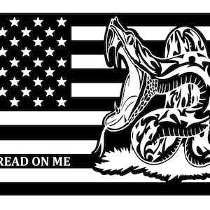 Don&#39;t Tread On Me Flag with Snake Digital File SVG/JPG/PNG