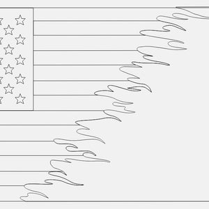 Tattered American Flag SVG file for engraving