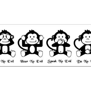 4 Wise Monkeys SVG