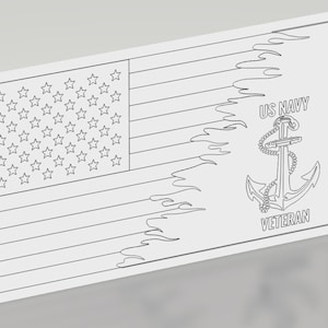 US Navy Veteraan Anker Gehavende Vlag SVG