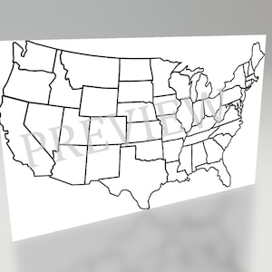 USA Outline with States Svg/Png/Jpg
