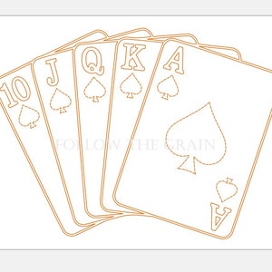 Royal Flush Spades Playing Cards Digital File for Engraving