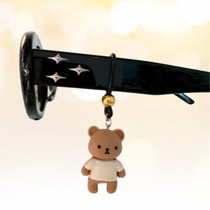 Brown teddy bear sunglasses charm
