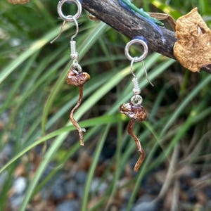 tiny mushroom earrings