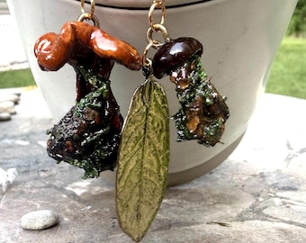 Pendientes de setas de hadas del bosque