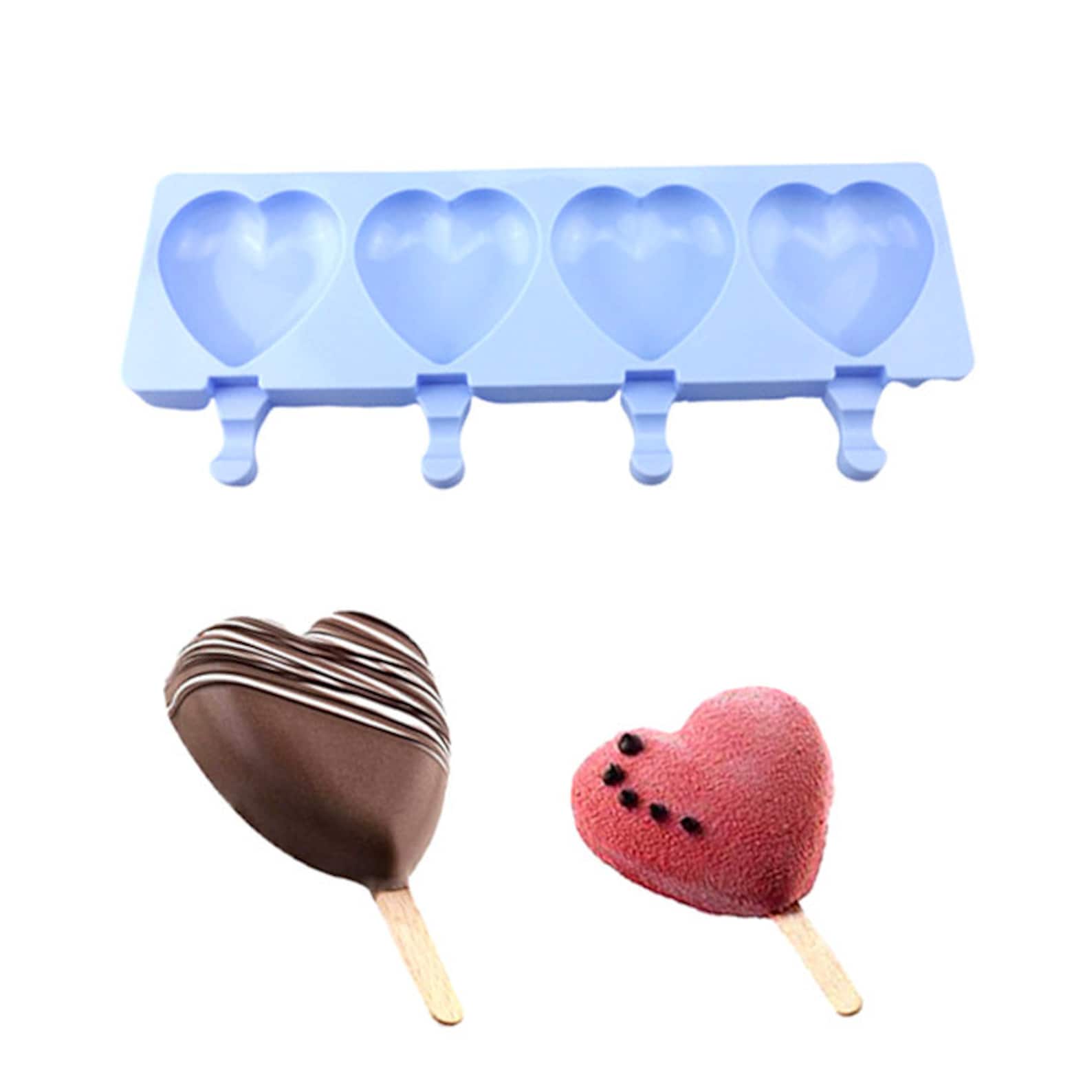 Heart Cakesicle Mold Heart Lollipop Mold Heart Silicone Etsy