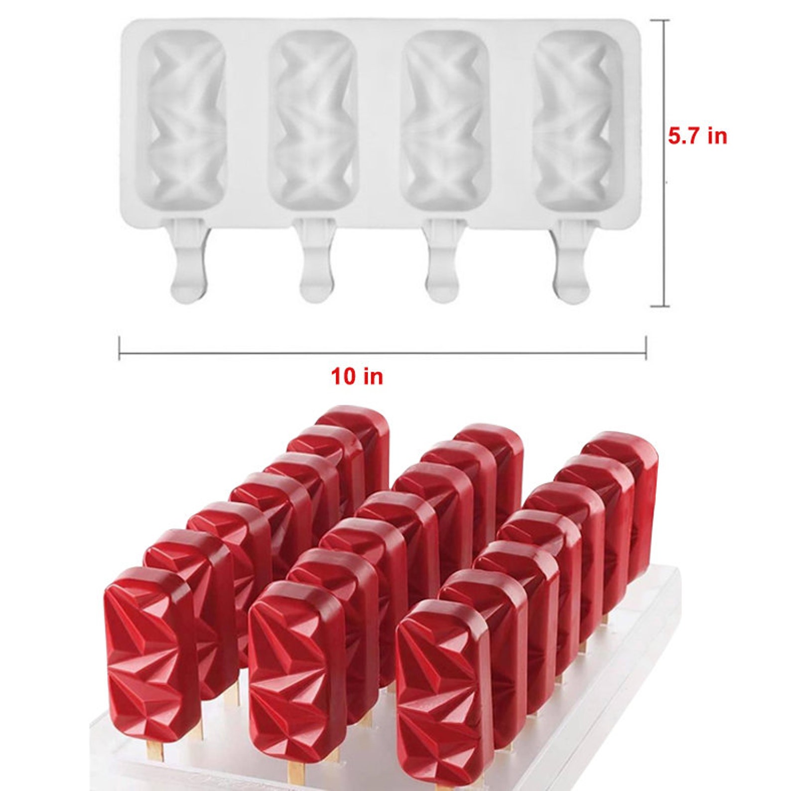 CAKESICLE MOLD 4 Cavity Geometric Popsicle Mold Wedding Etsy
