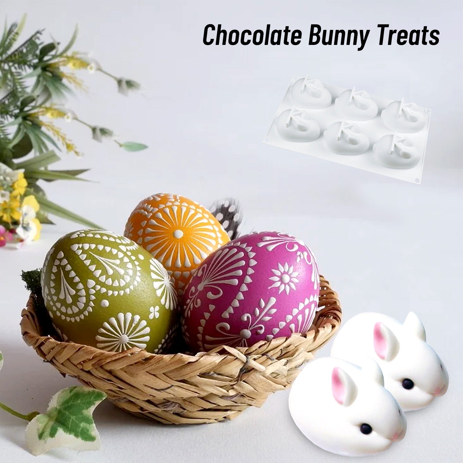 Chocolate Bunny Mold Easter Silicone Molds for Chocolate Etsy