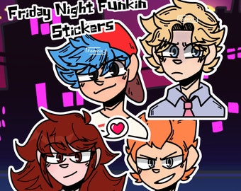 Friday Night Funkin FNF Stickers and Buttons