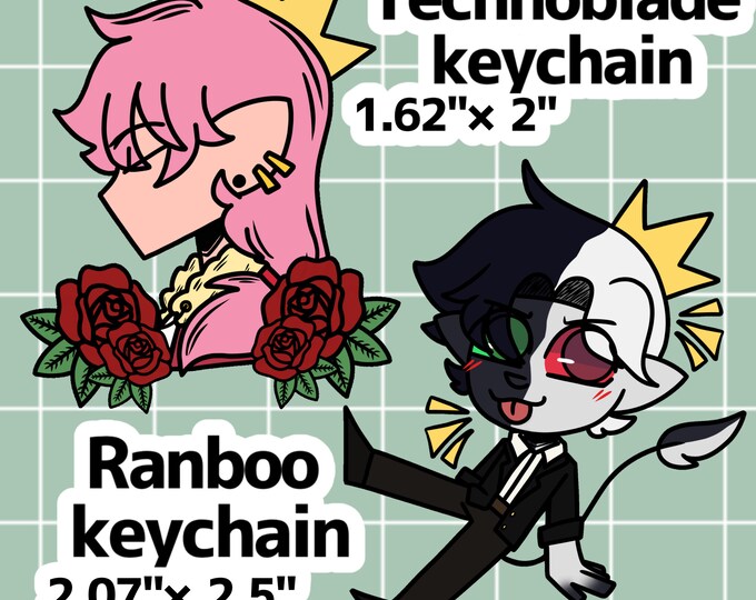 Technoblade and Ranboo Keychain Etsy