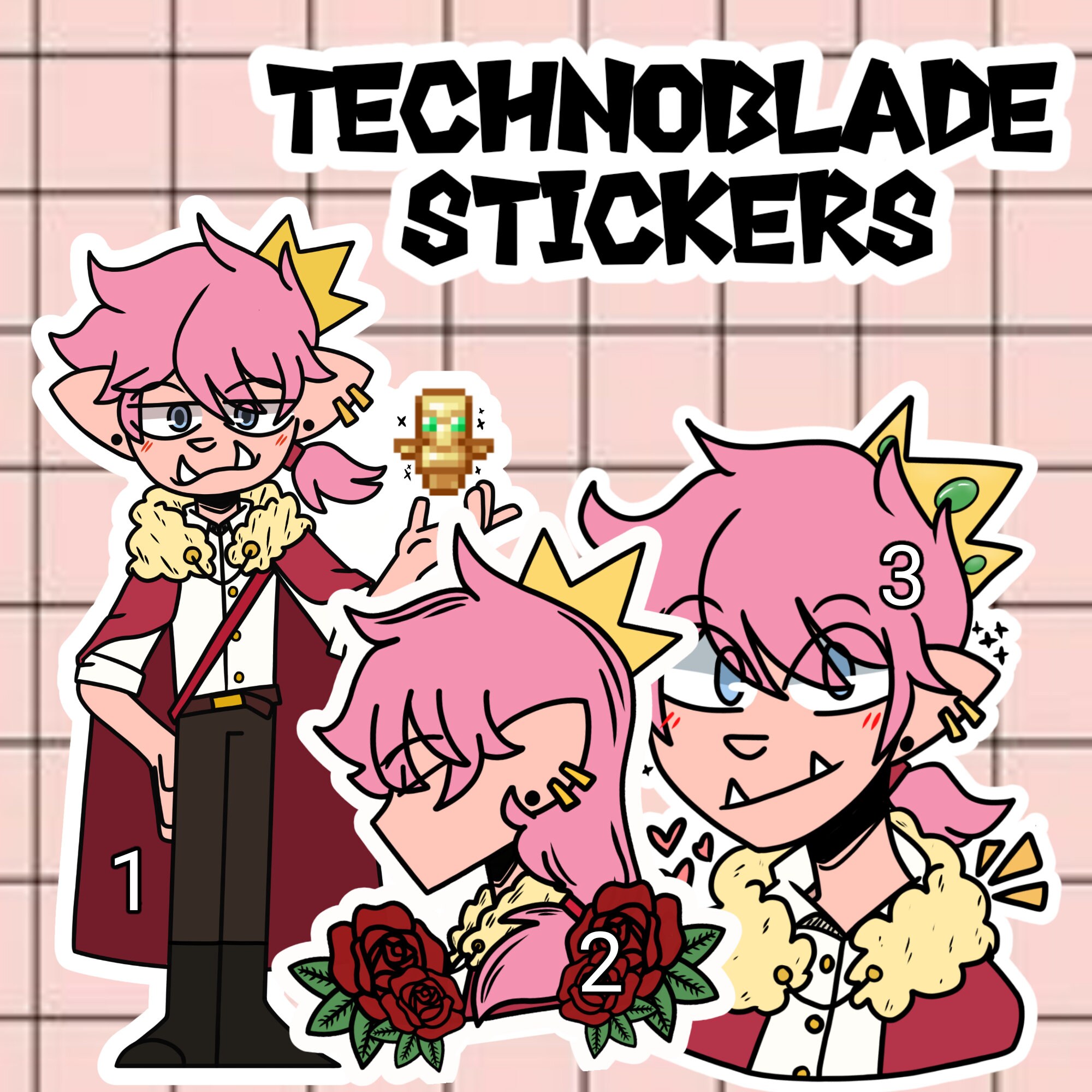 Technoblade and Dream :) Sticker for Sale by unluckyarts