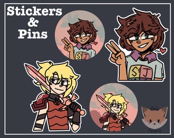 Amphibia sasha and anne stickers & pins