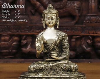 Messing Buddha sitzend in Meditationsposition