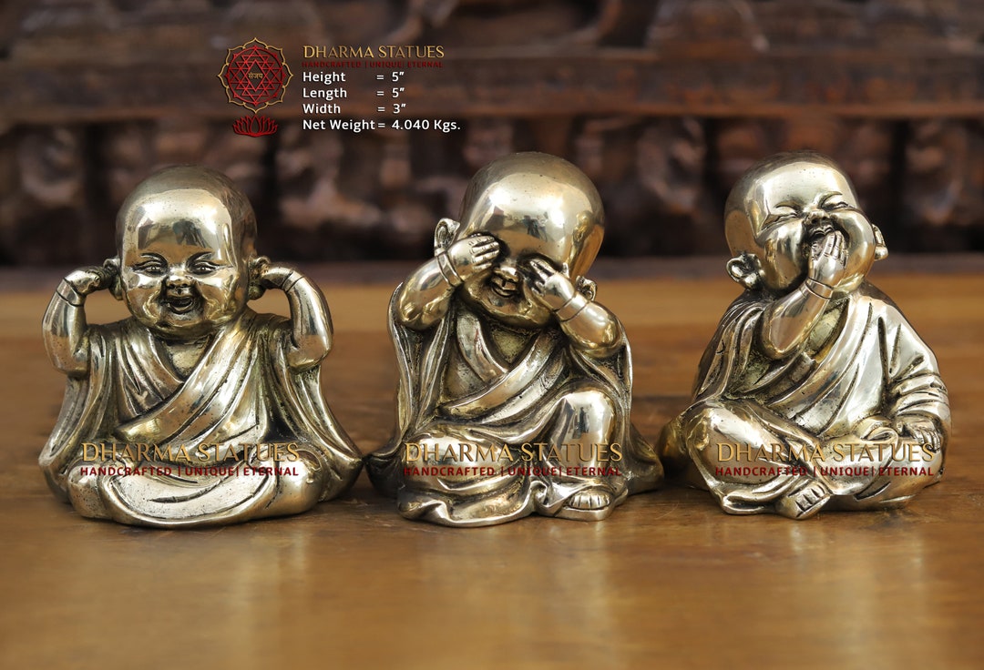 Brass Three Wise Monks - Messengers of Hear, See & Speak No Evil ...