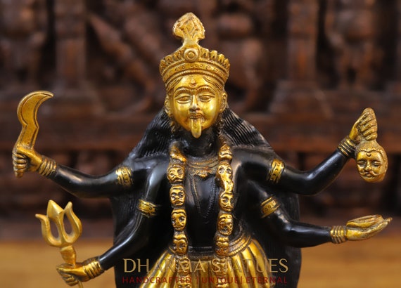 Brass Valiant Jagadeeshwari (goddess Durga) Victorious on Sinful