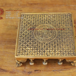 Brass Pooja Chowki for Temple, Home Temple, Office Temple