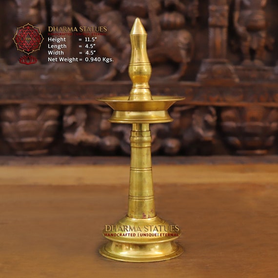 Brass Original Kerala Nilavilakku Minaram Oil Lamps Cleansed by