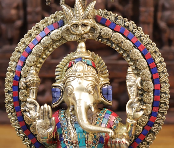8 Goddess Lakshmi Puja Thali in Brass, Handmade, Made in India, Exotic  India Art