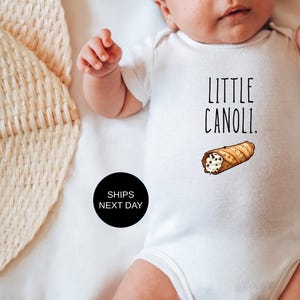 Mono de cannoli pequeño - Mono divertido - Conjunto bonito para bebé, regalo para recién nacido, camiseta italiana, idea de regalo personalizada para baby shower, nuevos padres, mamá y papá