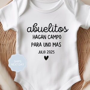 Anuncio de embarazo en español - mono para bebé - promocionado a abuela abuelo - regalo para nuevos abuelos - idea de mono para bebé con idioma personalizado