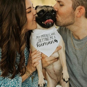 Mes parents m'offrent un bandana pour chien humain annonce de bébé grossesse idée d'animal de compagnie bandana pour chien personnalisé promu grand frère chien chat