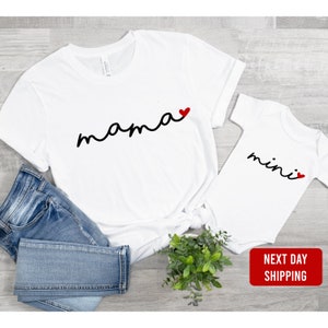 Mommy and Me Matching Set-Mama and Mini T-shirt and baby onesie®-Boho chic Baby Gift-Mama Mini Set set