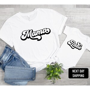 Retro Mama and Babe T-shirt and baby onesie®-Cute chic Baby Gift-Retro Baby onesie®-Mommy and Me Matching Set-Mommy and Me Outfit