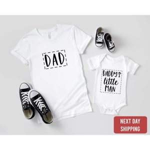 Daddy and Me Matching Set-Dad and Daddy&#39;s Little Man T-shirt and baby ONESIES® -Fathers Day Gift-Little Man ONESIES®